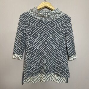 Anthropologie Moth‎ Galena Argyle Cowl Neck Sweater Women Size XS
